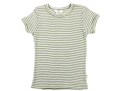 Joha t-shirt merino wool/silk green stripes